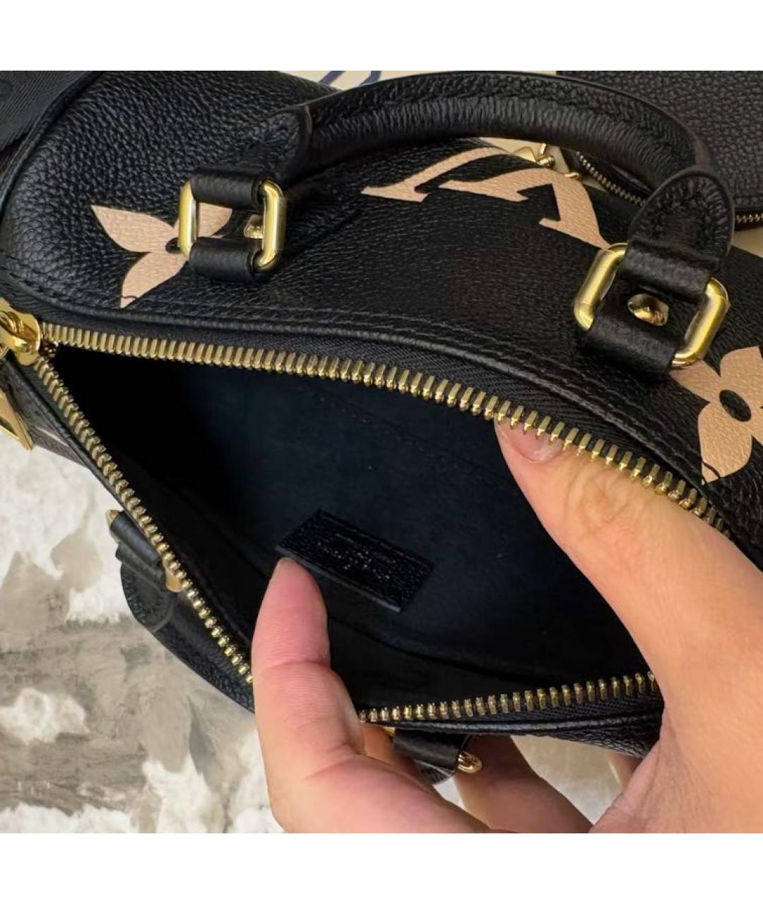 LOUIS VUITTON Черная кожаная сумка через плечо, фото 4