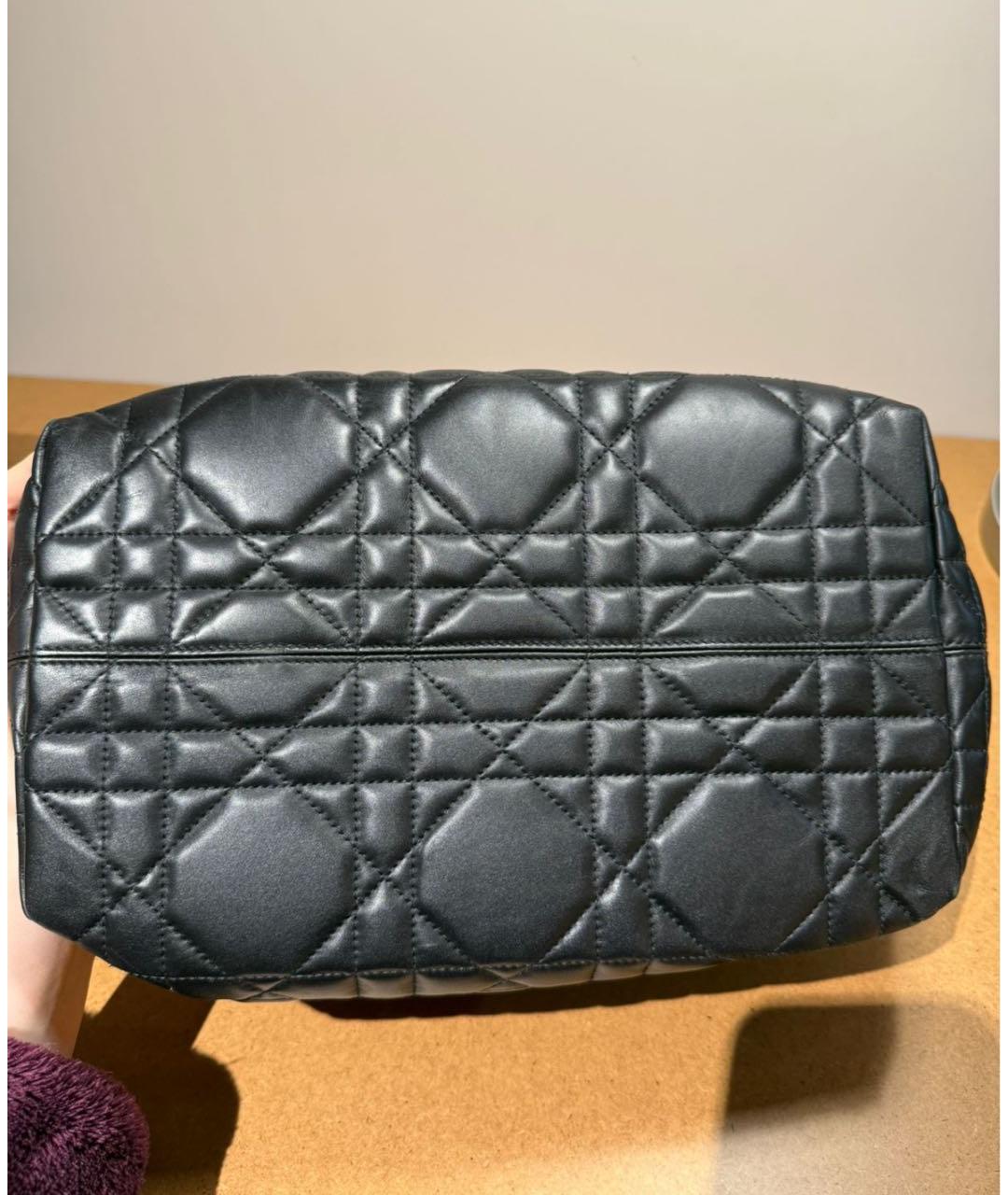 CHRISTIAN DIOR Черная кожаная сумка с короткими ручками, фото 4