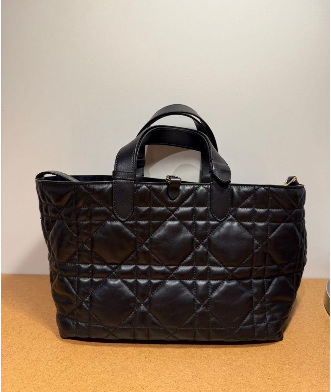 CHRISTIAN DIOR Черная кожаная сумка с короткими ручками, фото 3