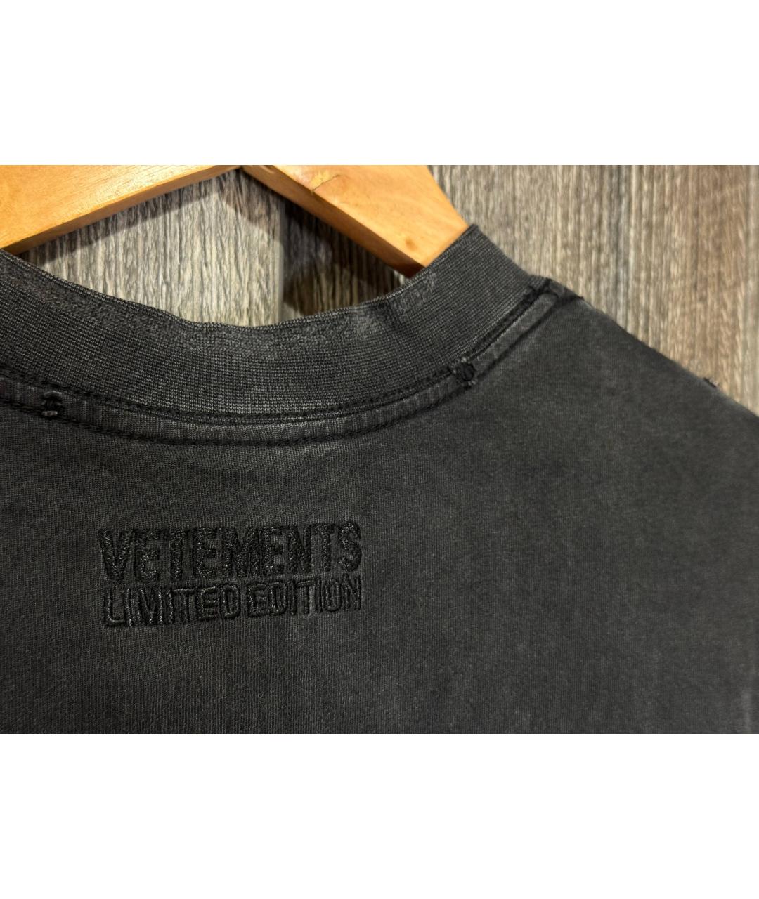 VETEMENTS Черная хлопковая майка, фото 3