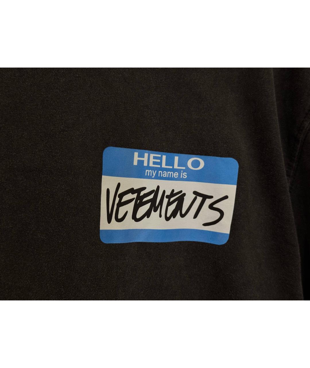 VETEMENTS Черная хлопковая майка, фото 4