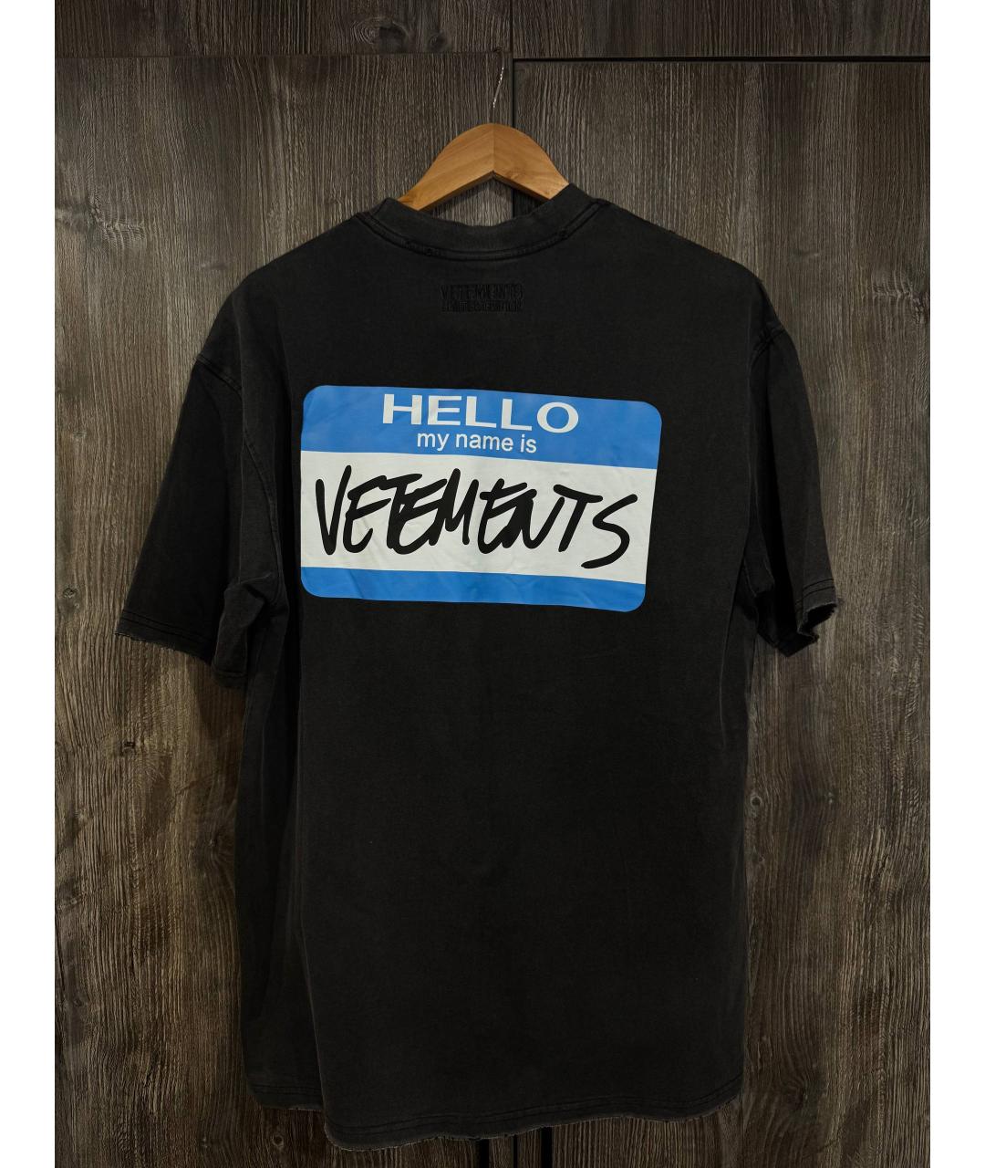 VETEMENTS Черная хлопковая майка, фото 2