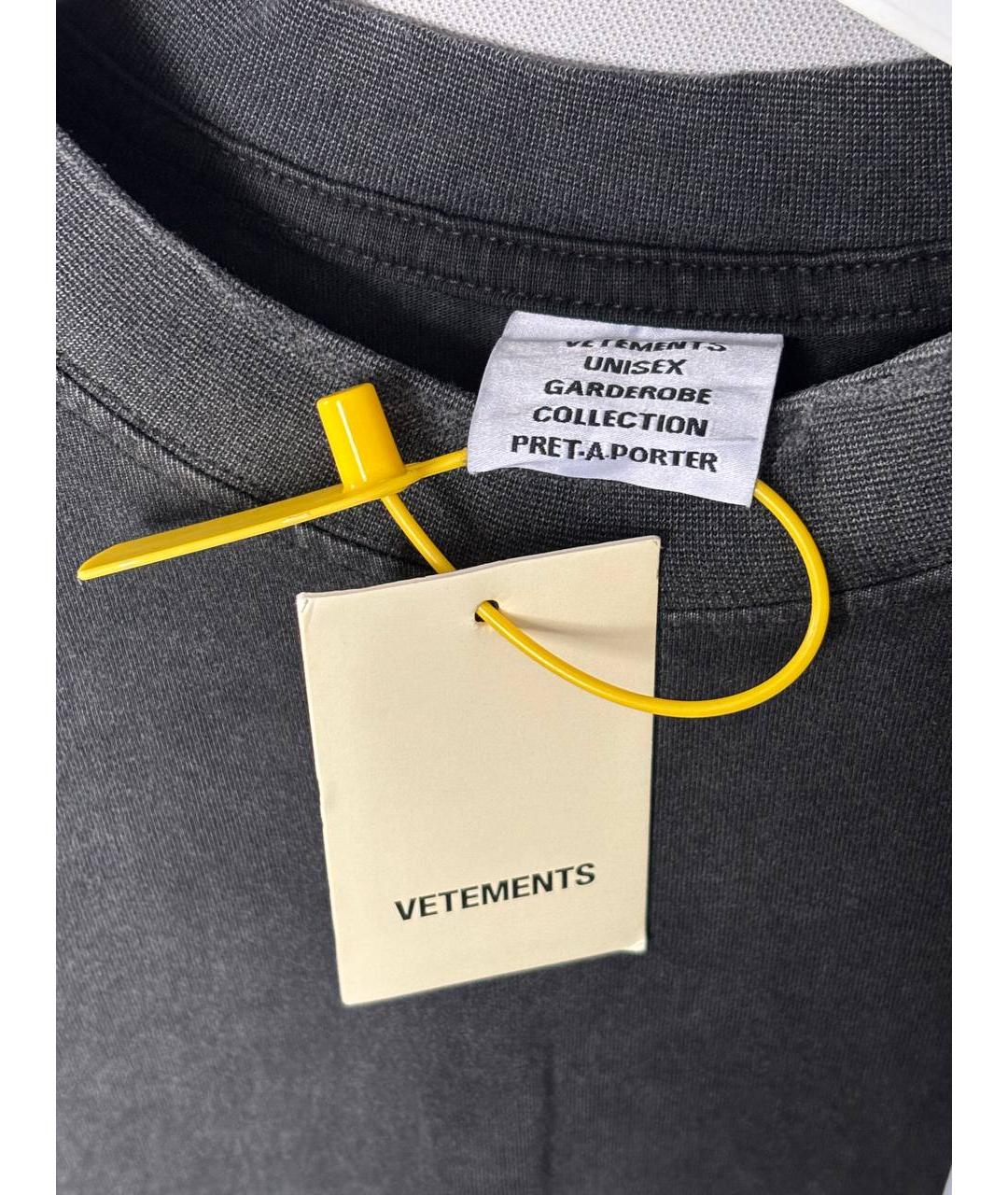 VETEMENTS Черная хлопковая майка, фото 5