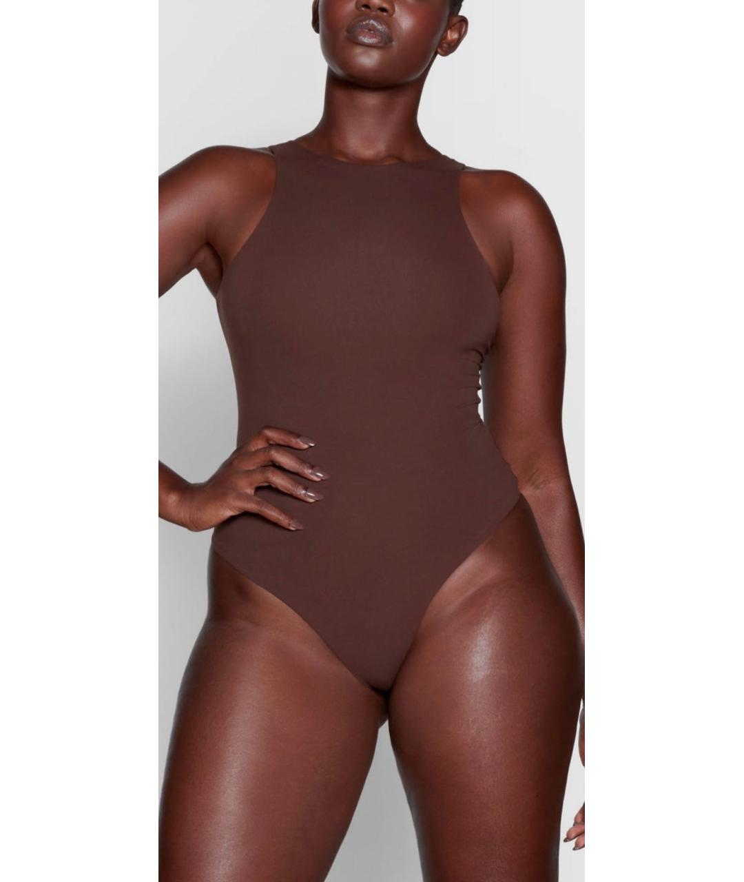 SKIMS Коричневое хлопковое боди, фото 4