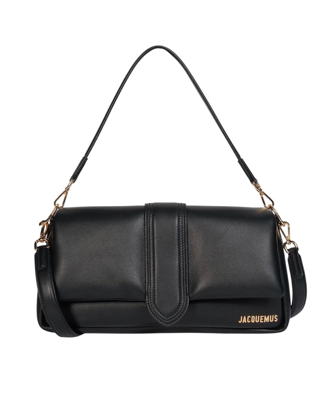 JACQUEMUS Черная кожаная сумка через плечо, фото 9