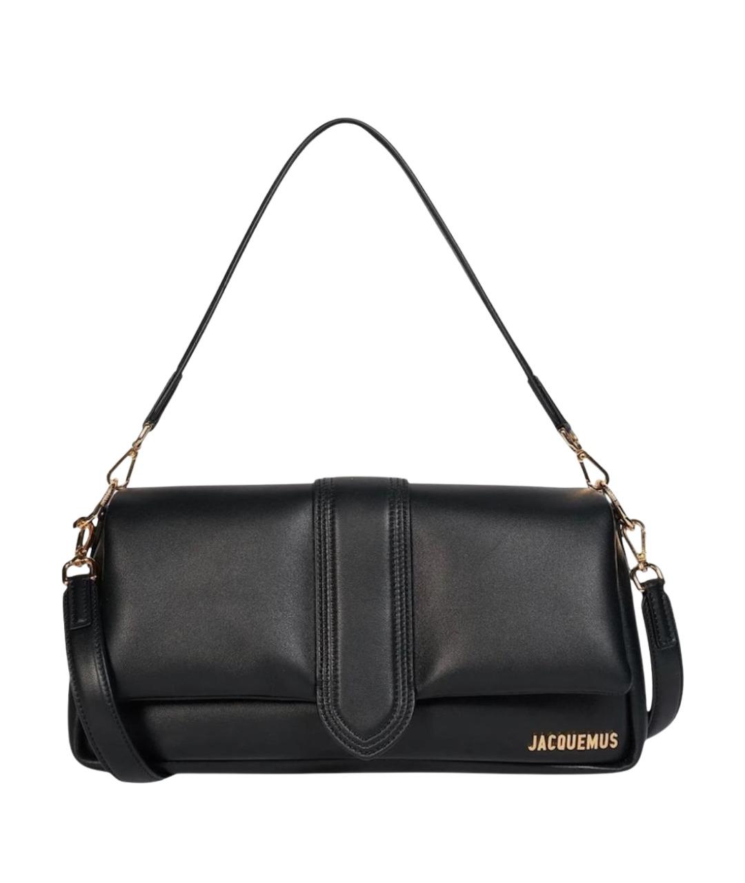 JACQUEMUS Черная кожаная сумка через плечо, фото 1
