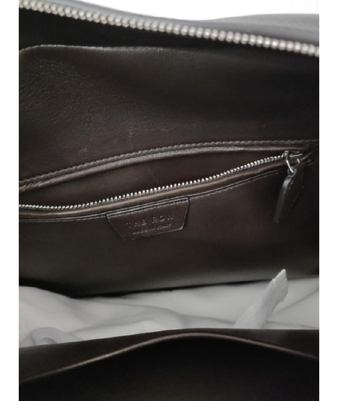 THE ROW Коричневая кожаная сумка с короткими ручками, фото 4