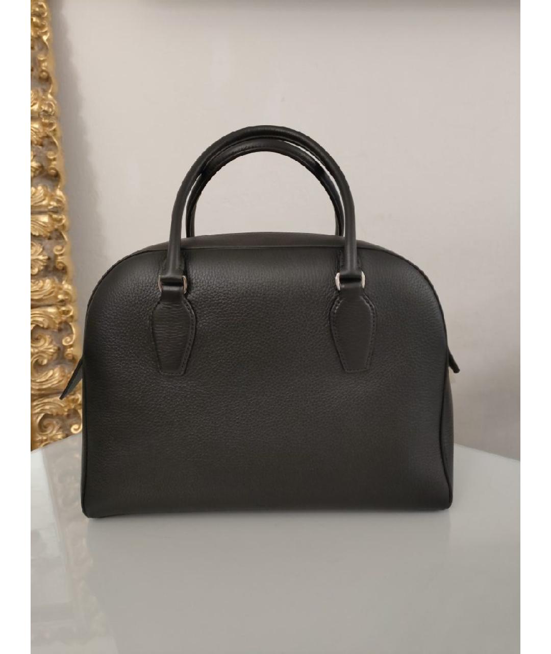 THE ROW Коричневая кожаная сумка с короткими ручками, фото 3