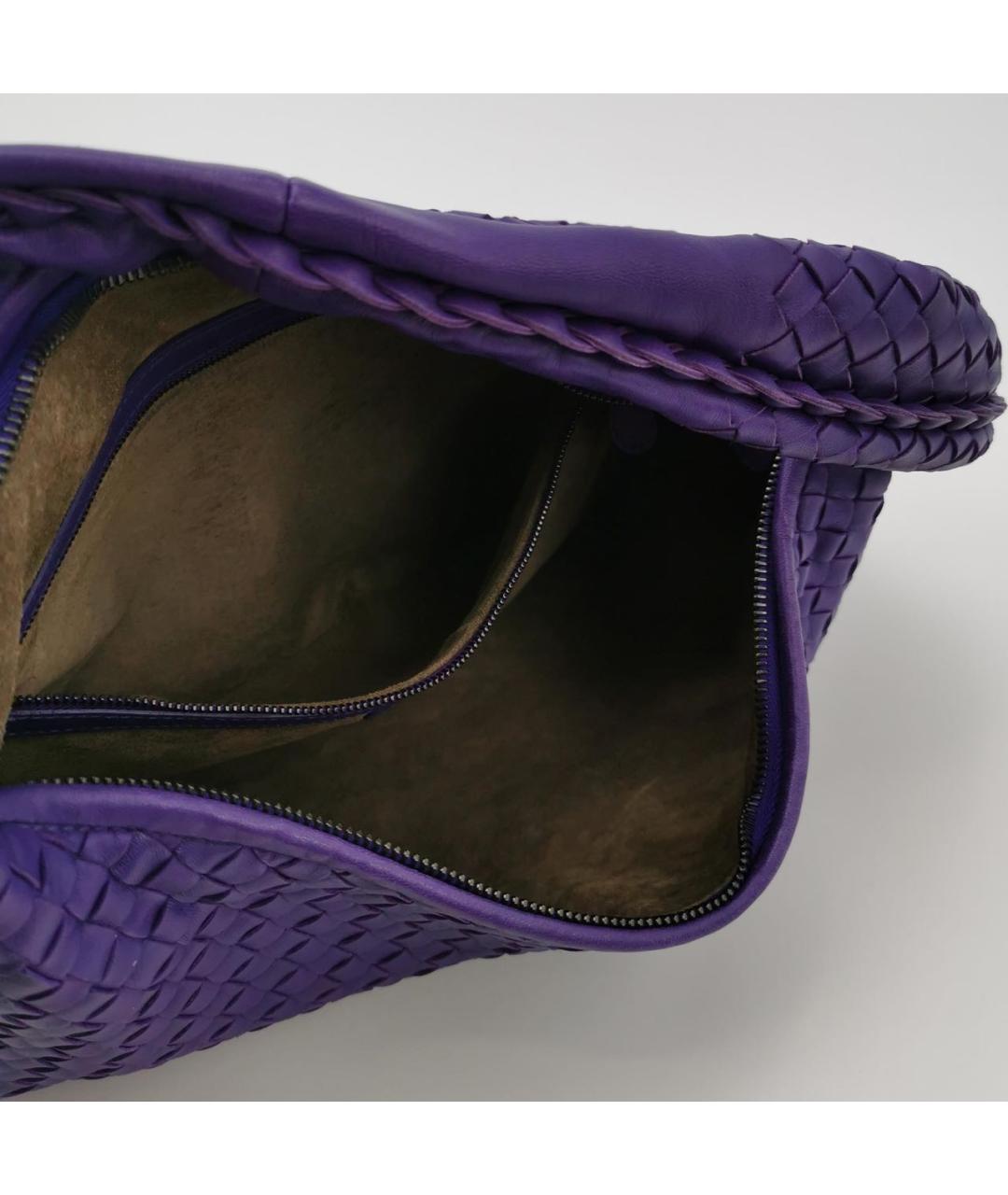 BOTTEGA VENETA Фиолетовая кожаная сумка через плечо, фото 4