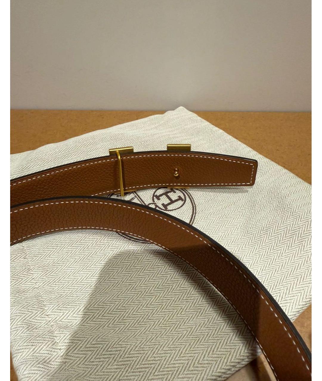 HERMES Черный кожаный ремень, фото 8