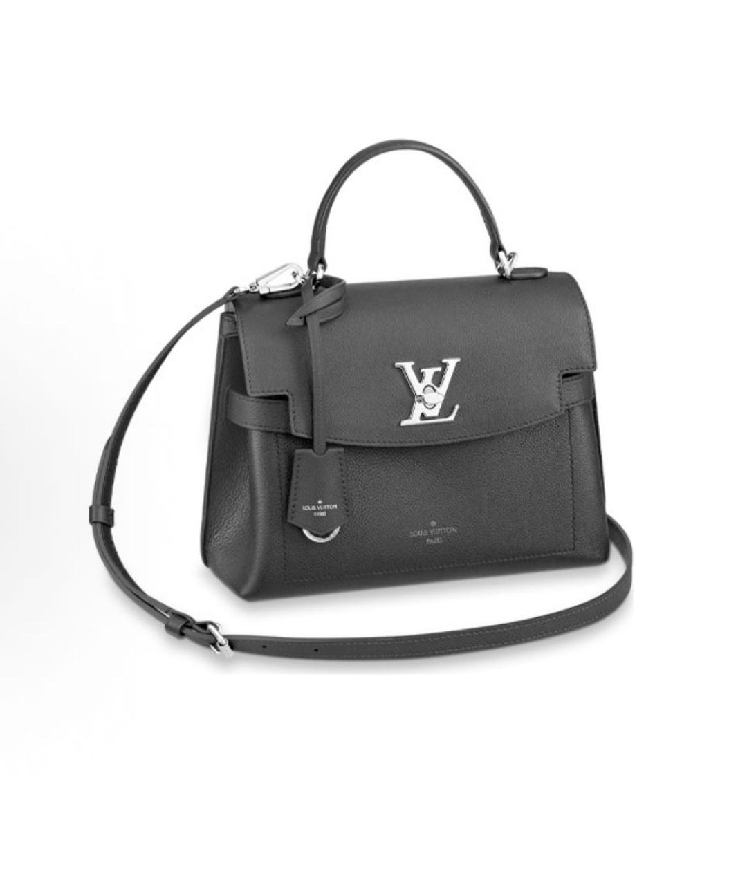 LOUIS VUITTON Черная кожаная сумка через плечо, фото 5