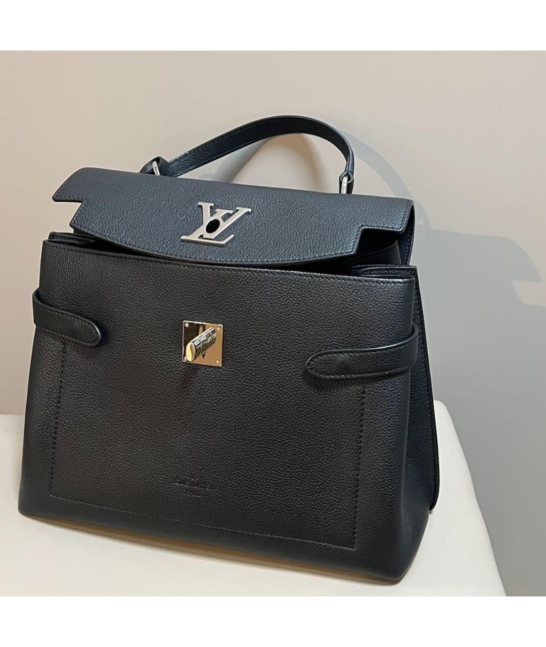 LOUIS VUITTON Черная кожаная сумка через плечо, фото 4