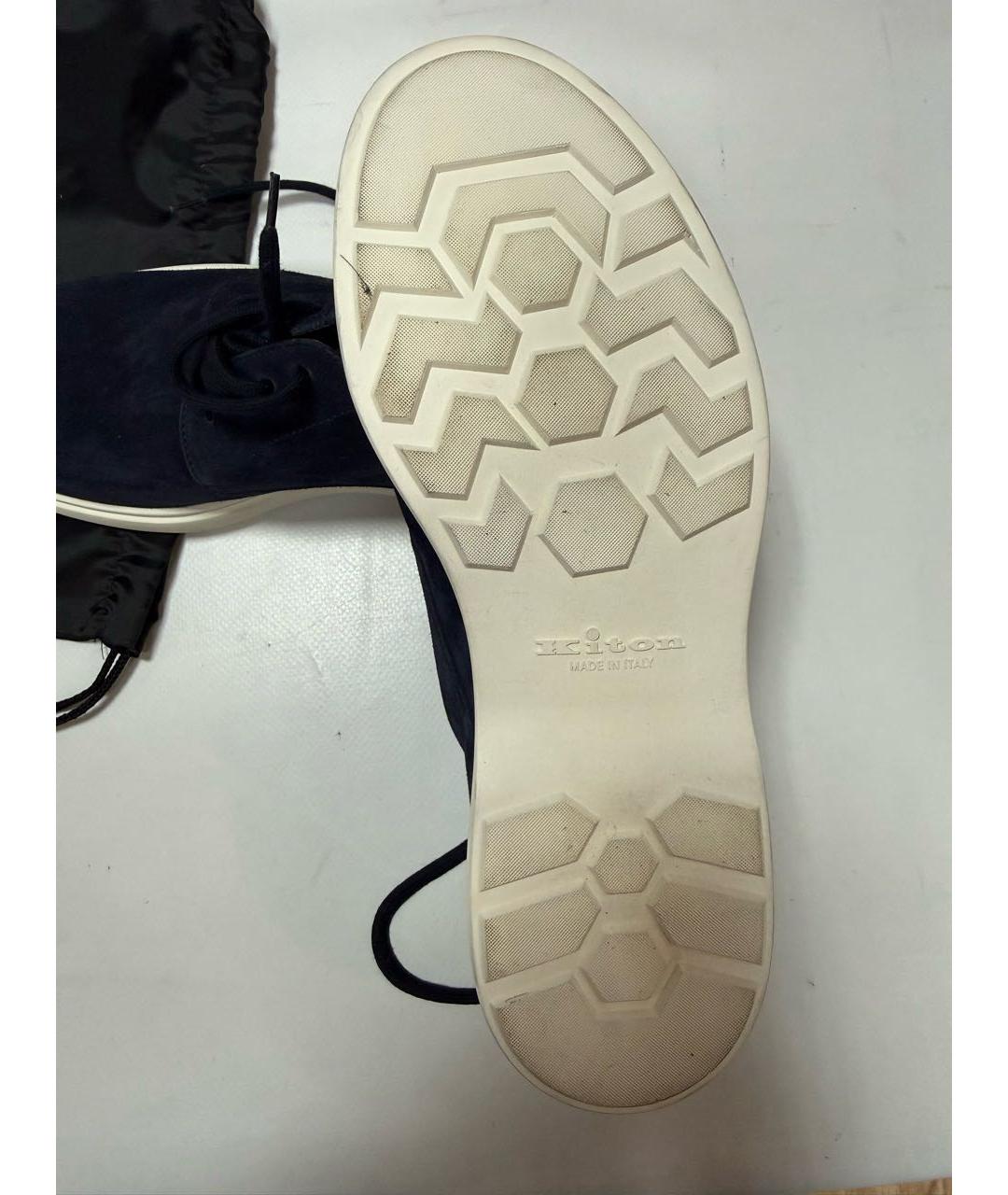 KITON Синие замшевые туфли, фото 5