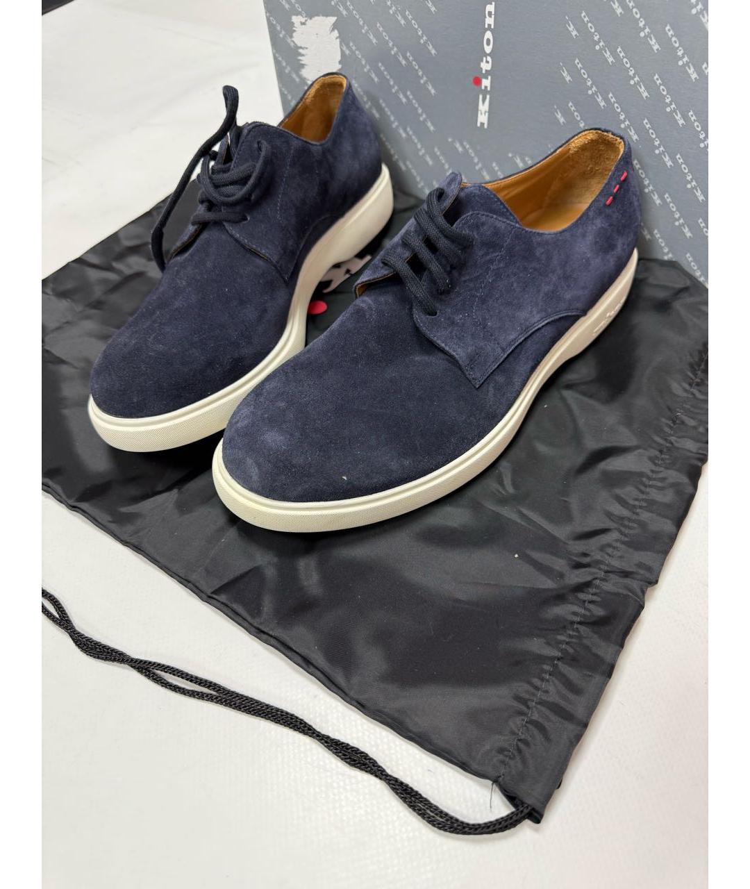 KITON Синие замшевые туфли, фото 2