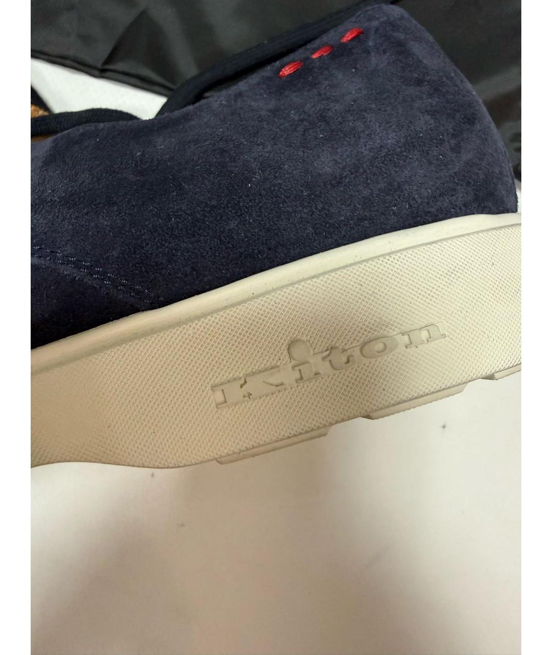 KITON Синие замшевые туфли, фото 4