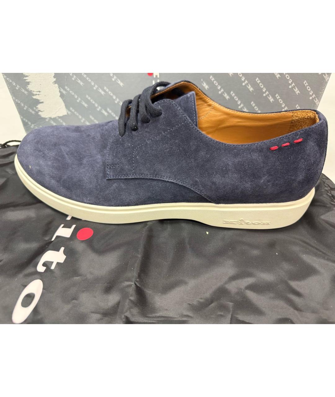 KITON Синие замшевые туфли, фото 3