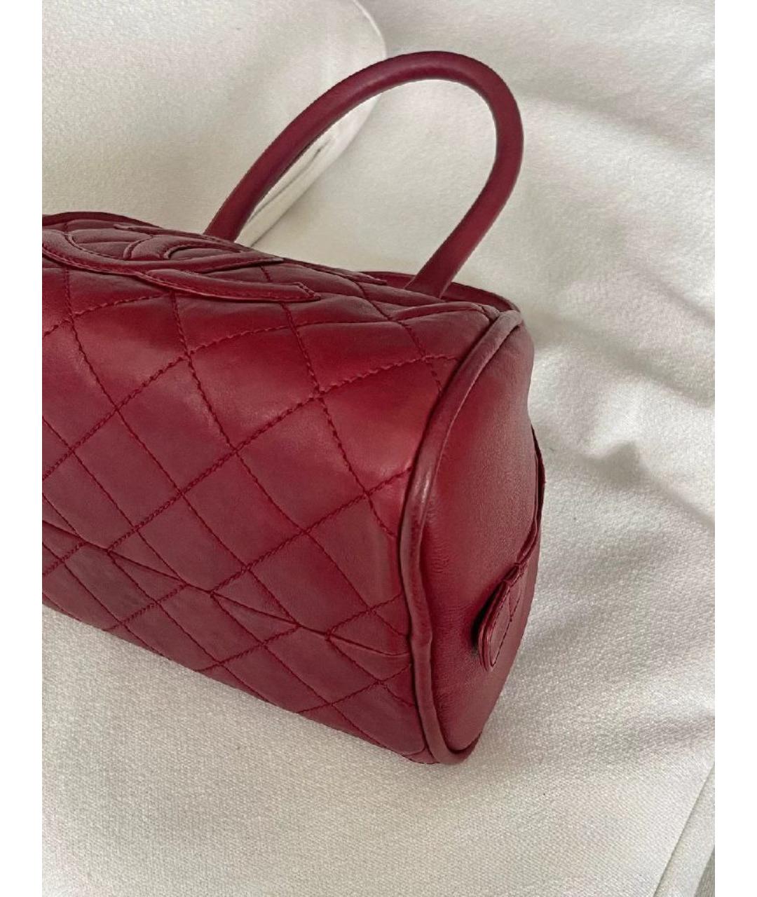 CHANEL Красная кожаная сумка с короткими ручками, фото 8