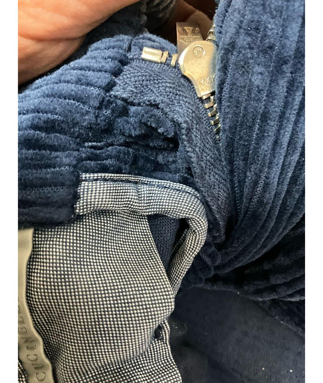 BRUNELLO CUCINELLI Синие хлопковые повседневные брюки, фото 4