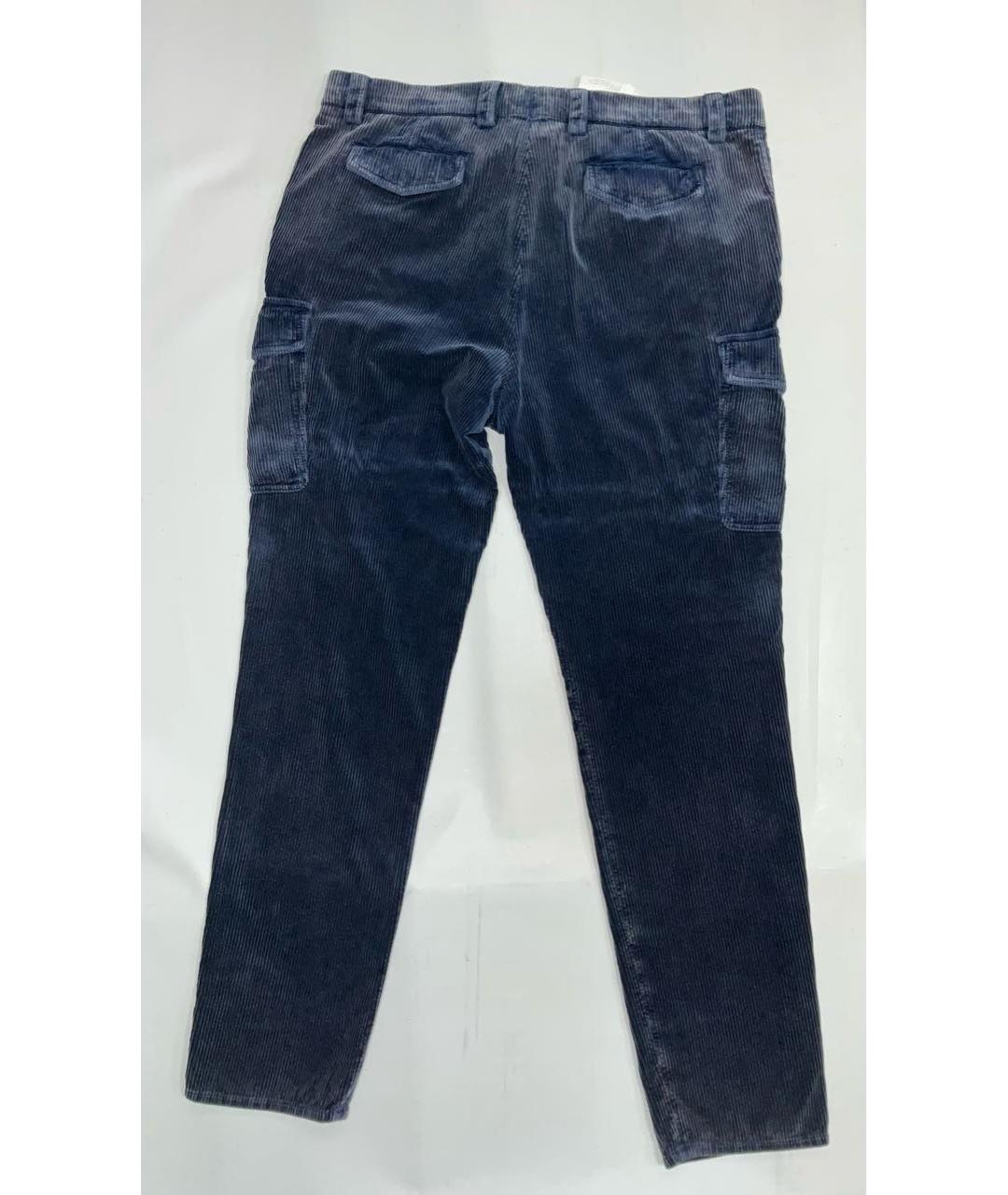 BRUNELLO CUCINELLI Синие хлопковые повседневные брюки, фото 7