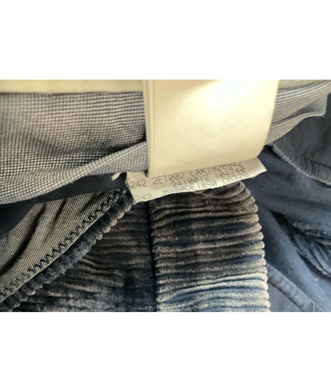 BRUNELLO CUCINELLI Синие хлопковые повседневные брюки, фото 6