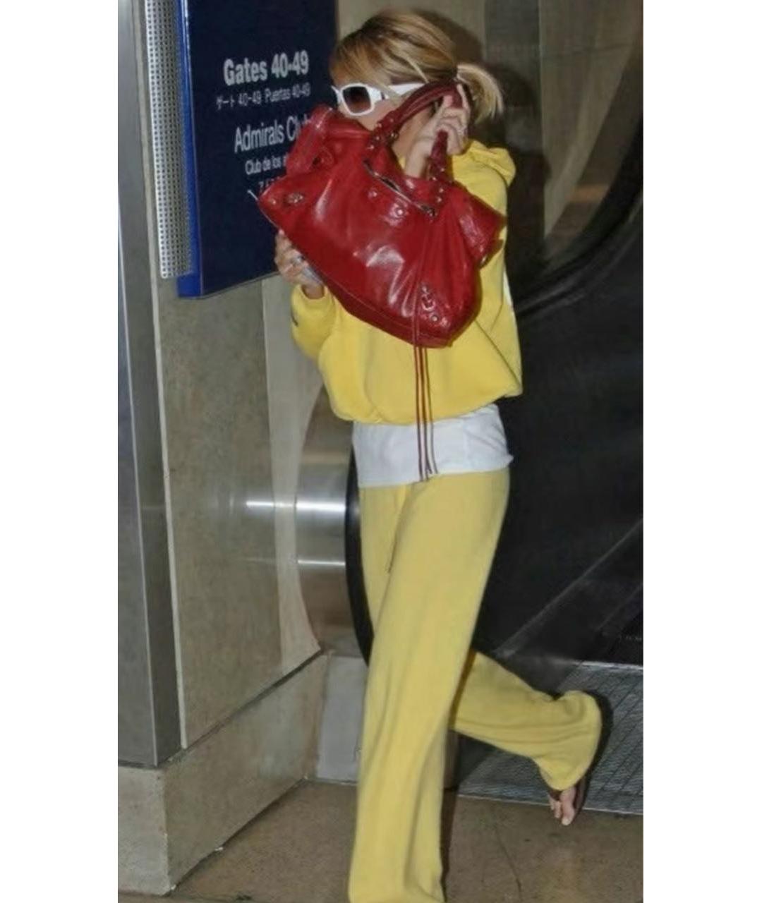 BALENCIAGA Красная кожаная сумка через плечо, фото 6