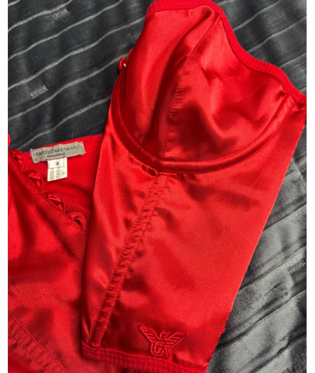 EMPORIO ARMANI Красный хлопковый корсет, фото 6