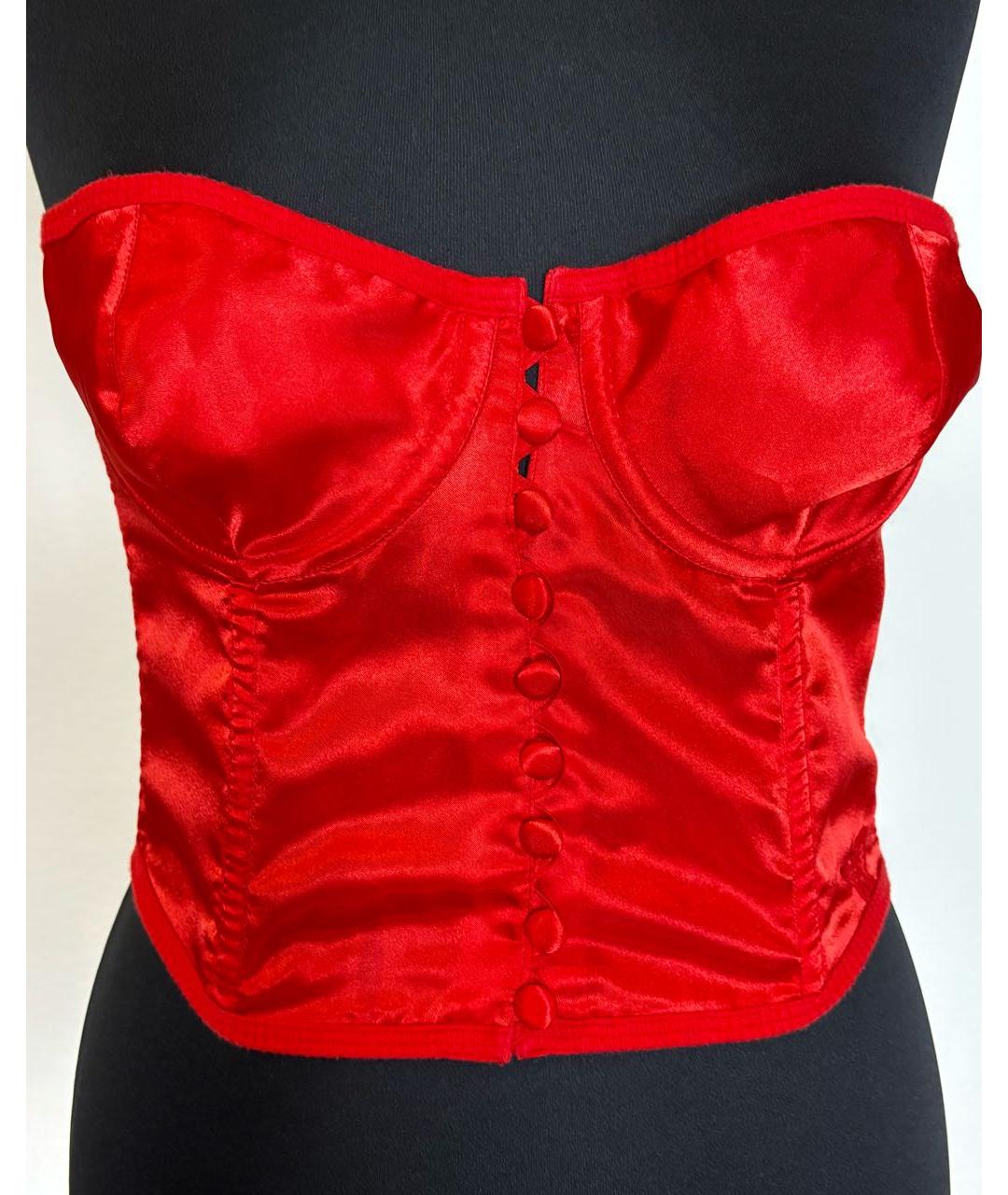EMPORIO ARMANI Красный хлопковый корсет, фото 9