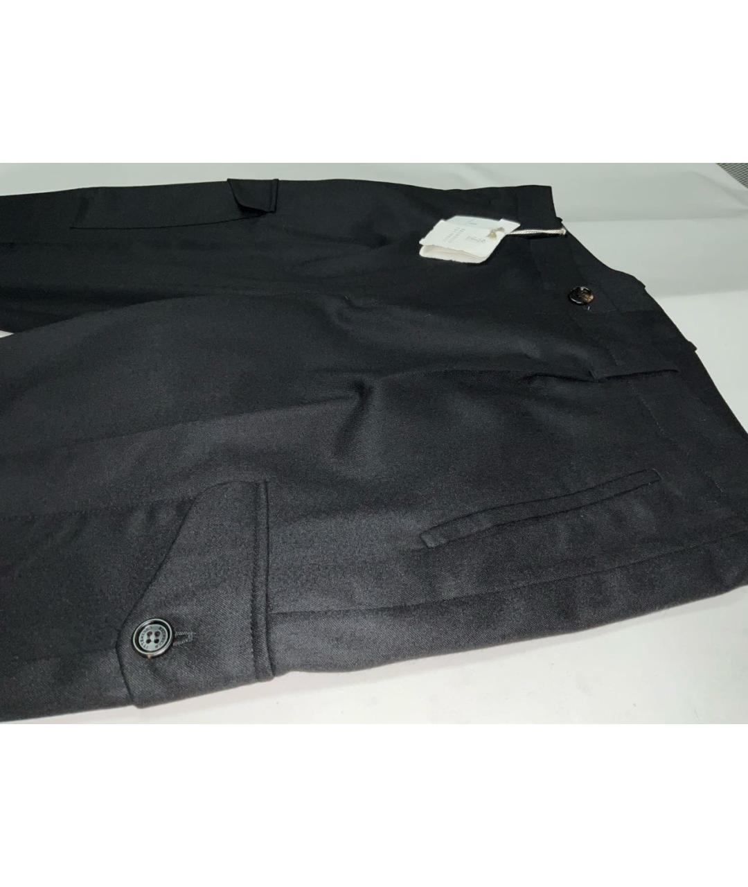 BRUNELLO CUCINELLI Черные шерстяные повседневные брюки, фото 2