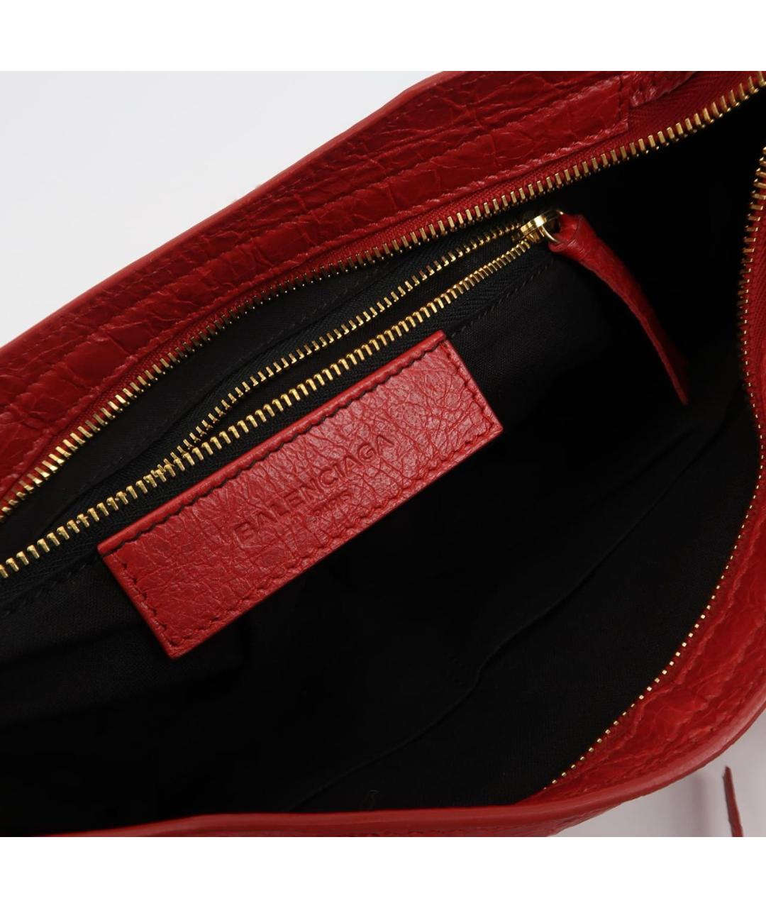 BALENCIAGA Красная кожаная сумка через плечо, фото 4