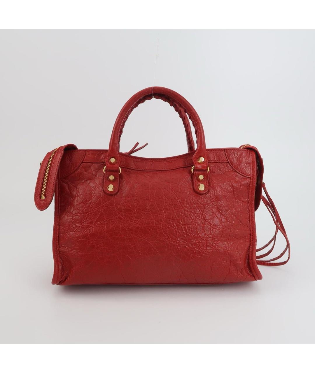 BALENCIAGA Красная кожаная сумка через плечо, фото 2