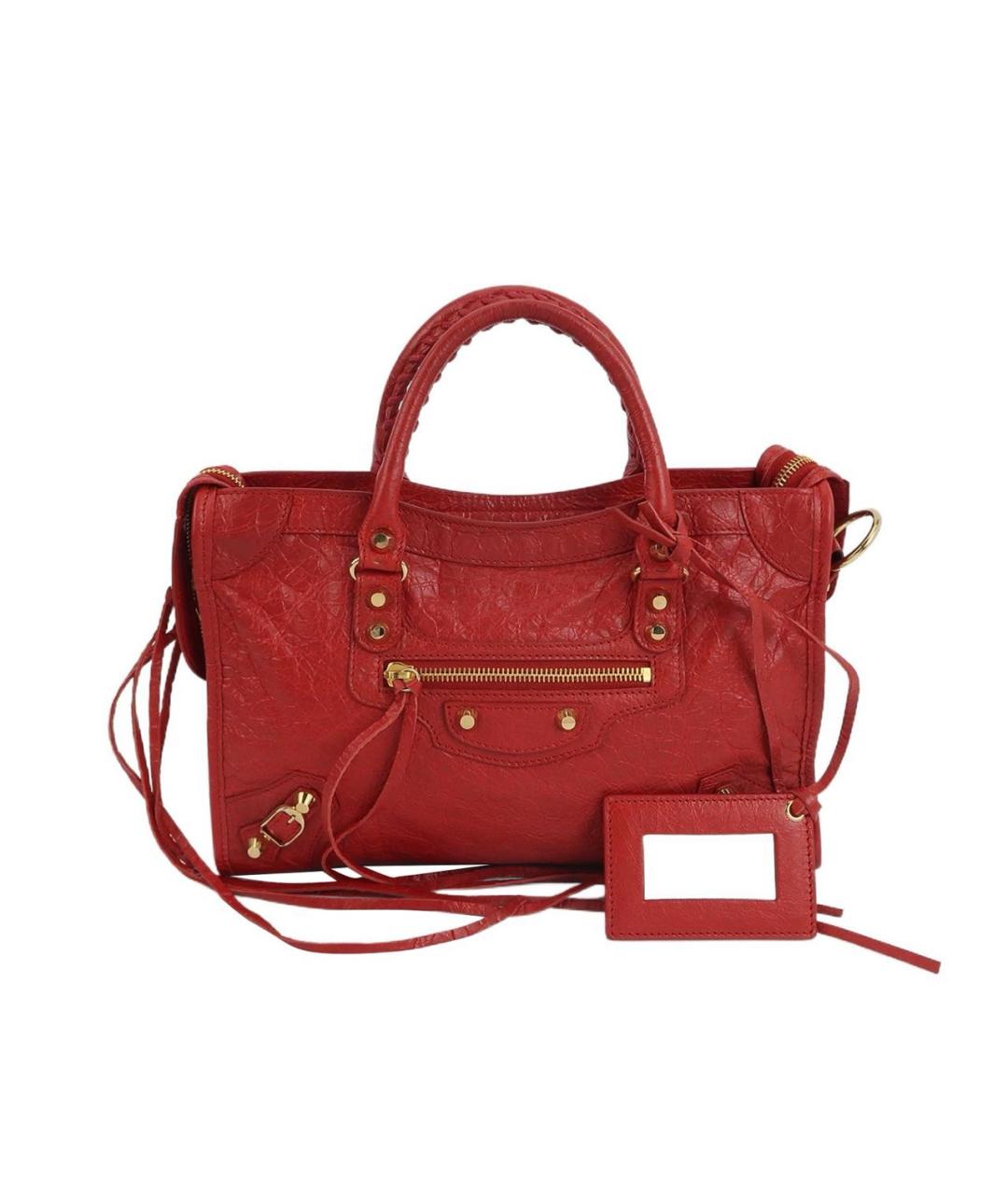 BALENCIAGA Красная кожаная сумка через плечо, фото 1