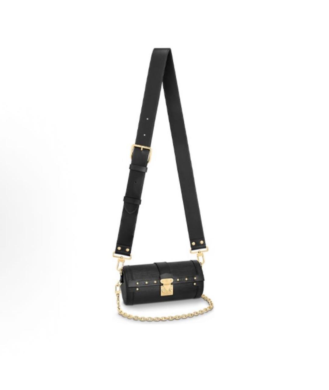 LOUIS VUITTON Черная кожаная сумка через плечо, фото 5