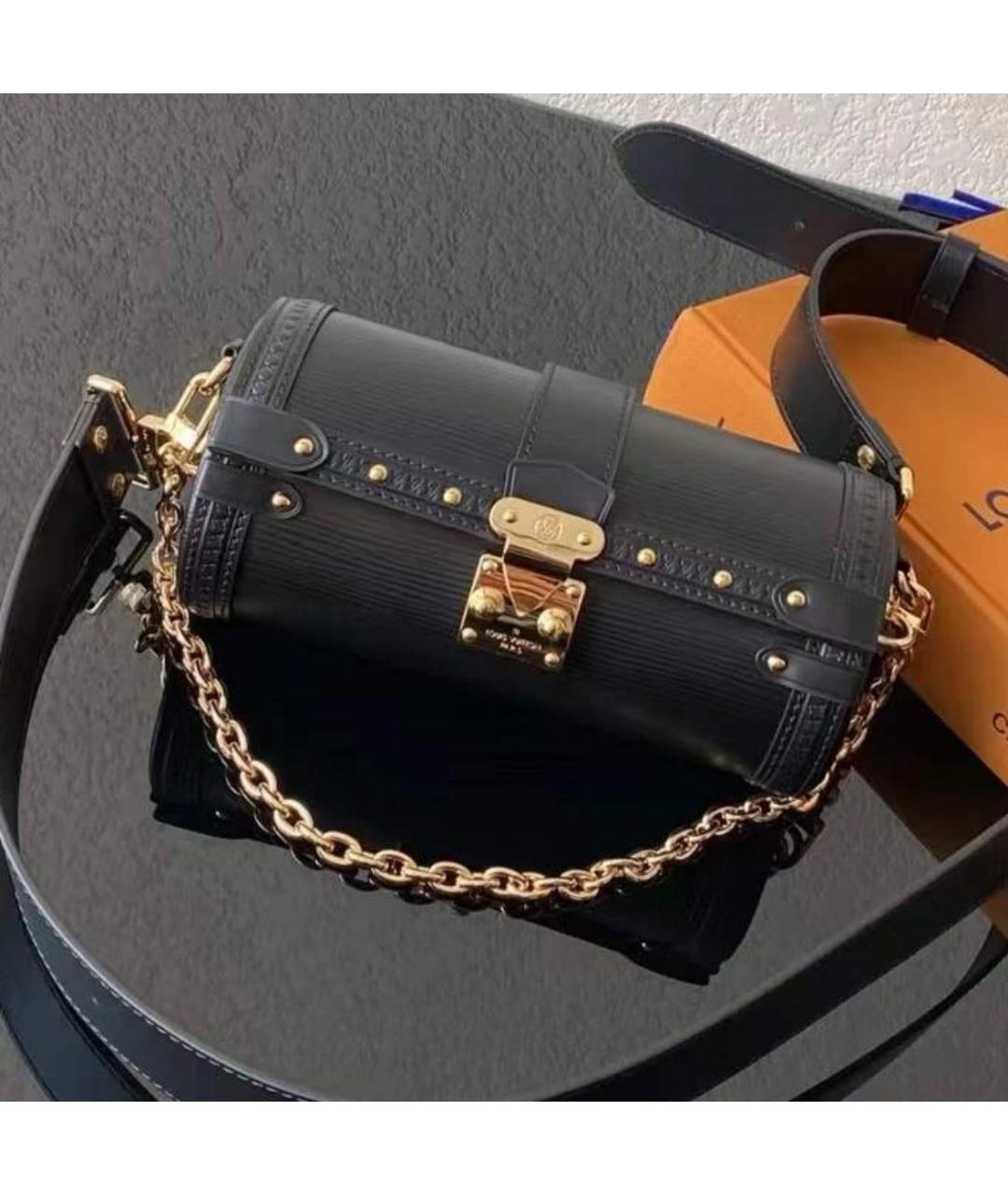 LOUIS VUITTON Черная кожаная сумка через плечо, фото 2