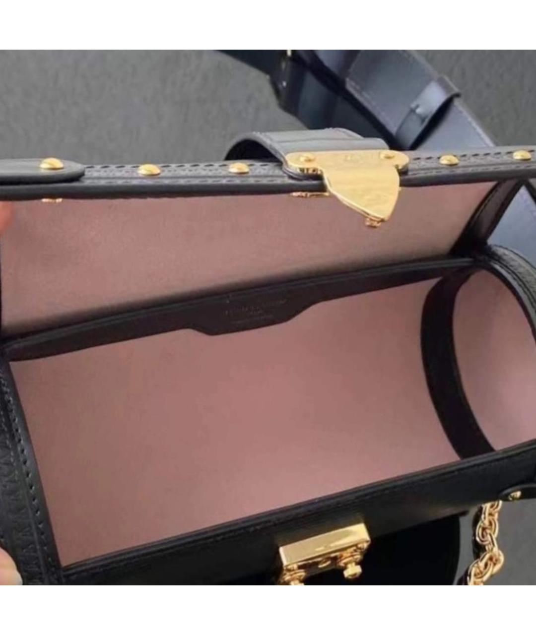 LOUIS VUITTON Черная кожаная сумка через плечо, фото 4