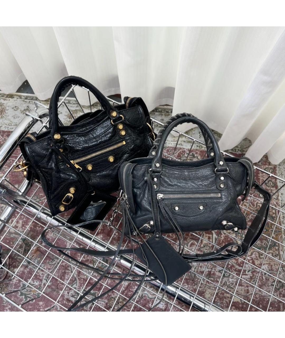 BALENCIAGA Черная кожаная сумка через плечо, фото 5