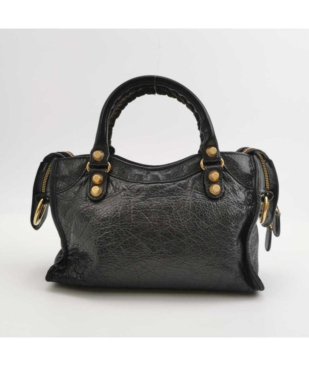 BALENCIAGA Черная кожаная сумка через плечо, фото 3