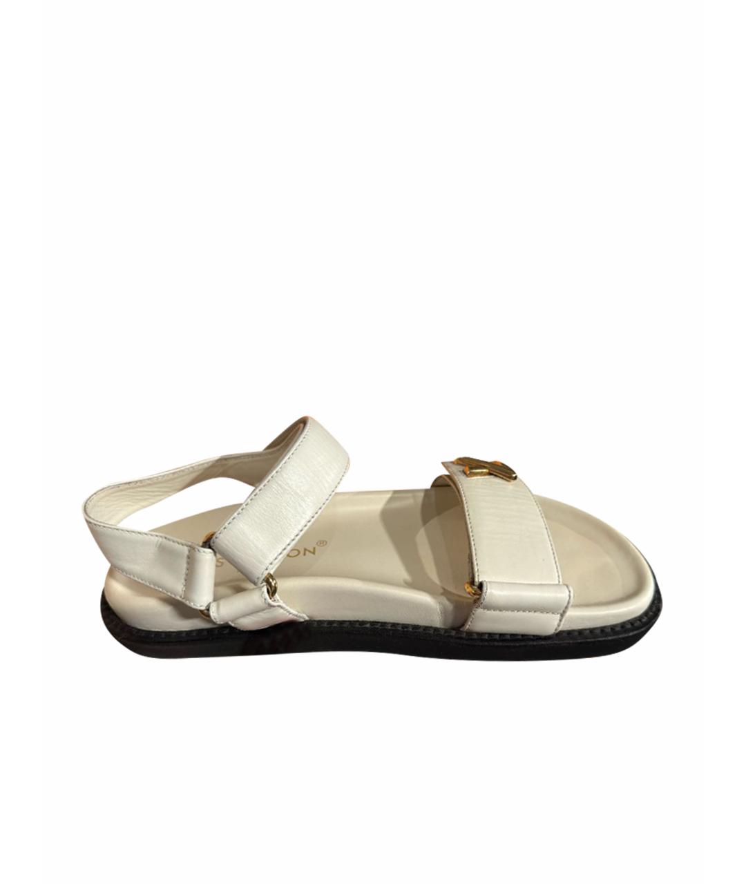 LOUIS VUITTON Белые кожаные босоножки, фото 1