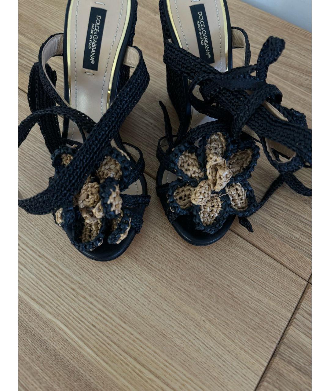 DOLCE&GABBANA Черные босоножки, фото 4