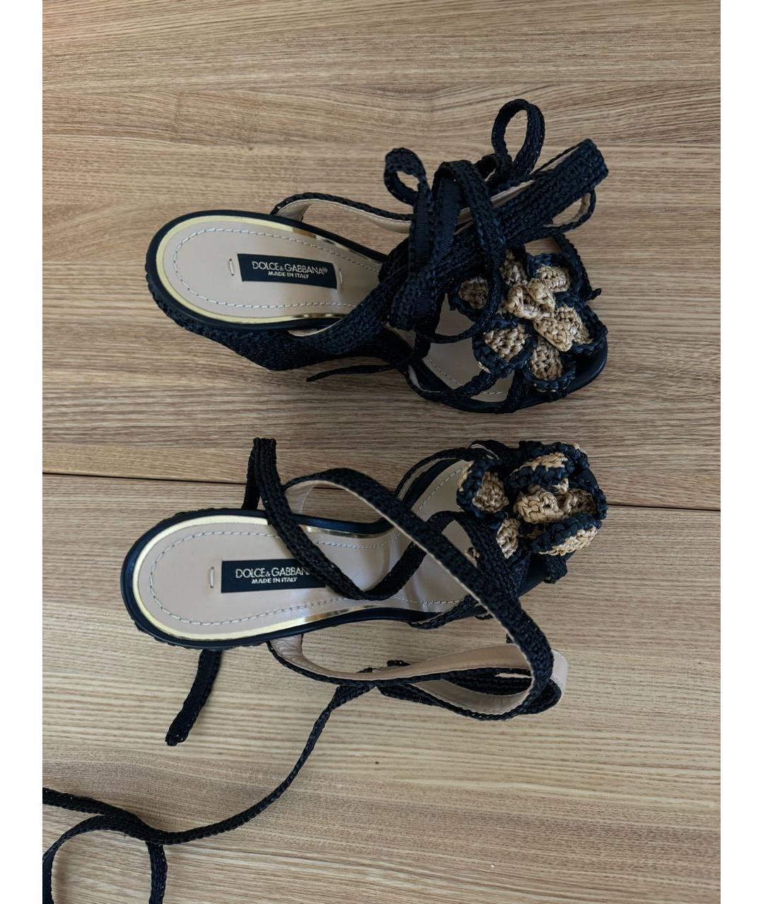DOLCE&GABBANA Черные босоножки, фото 3