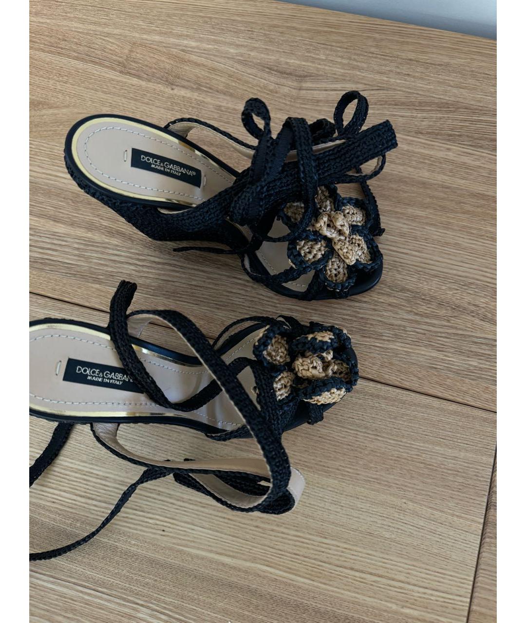 DOLCE&GABBANA Черные босоножки, фото 6
