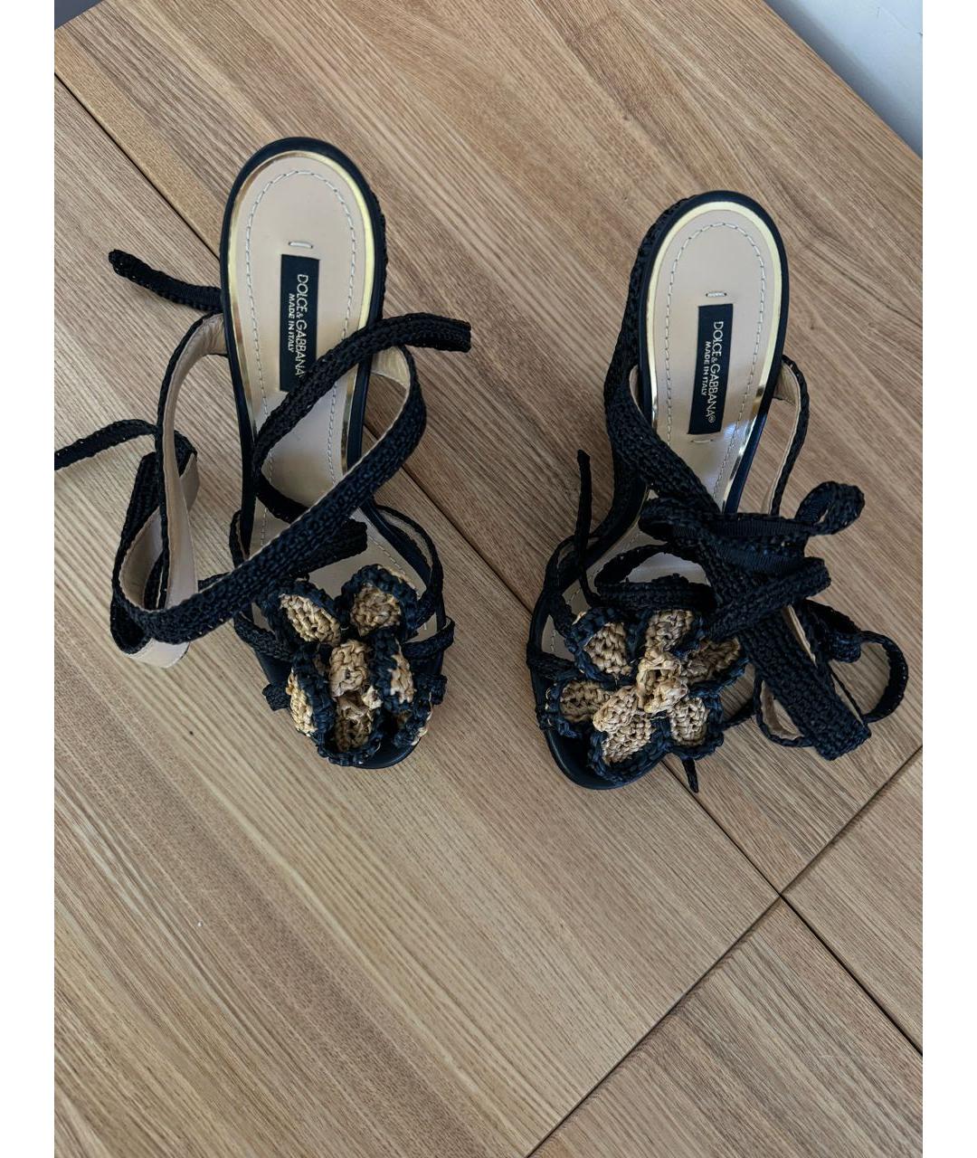 DOLCE&GABBANA Черные босоножки, фото 2