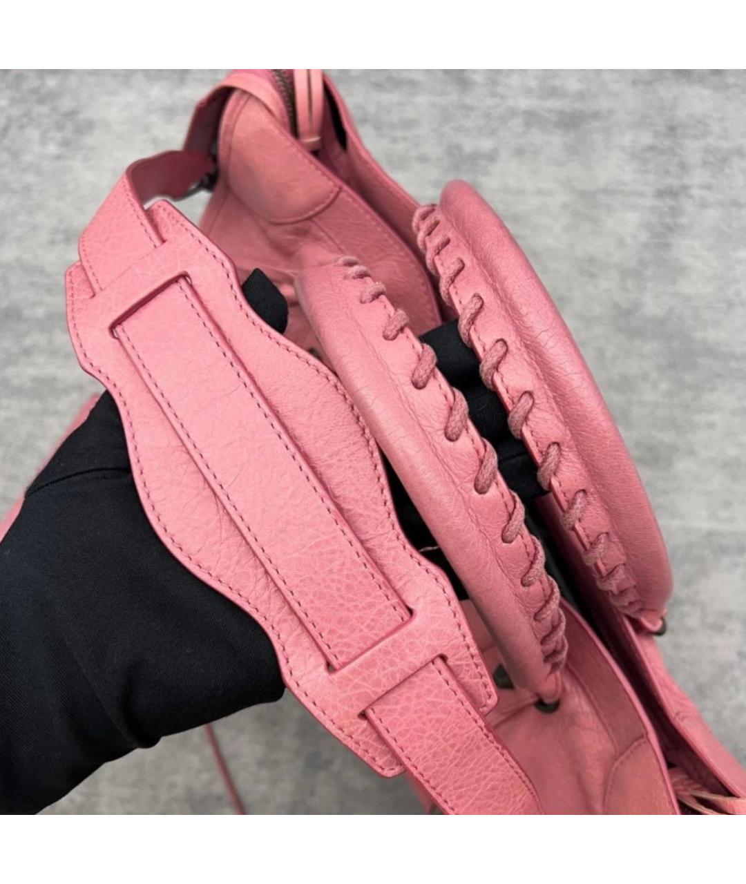 BALENCIAGA Розовая кожаная сумка через плечо, фото 5