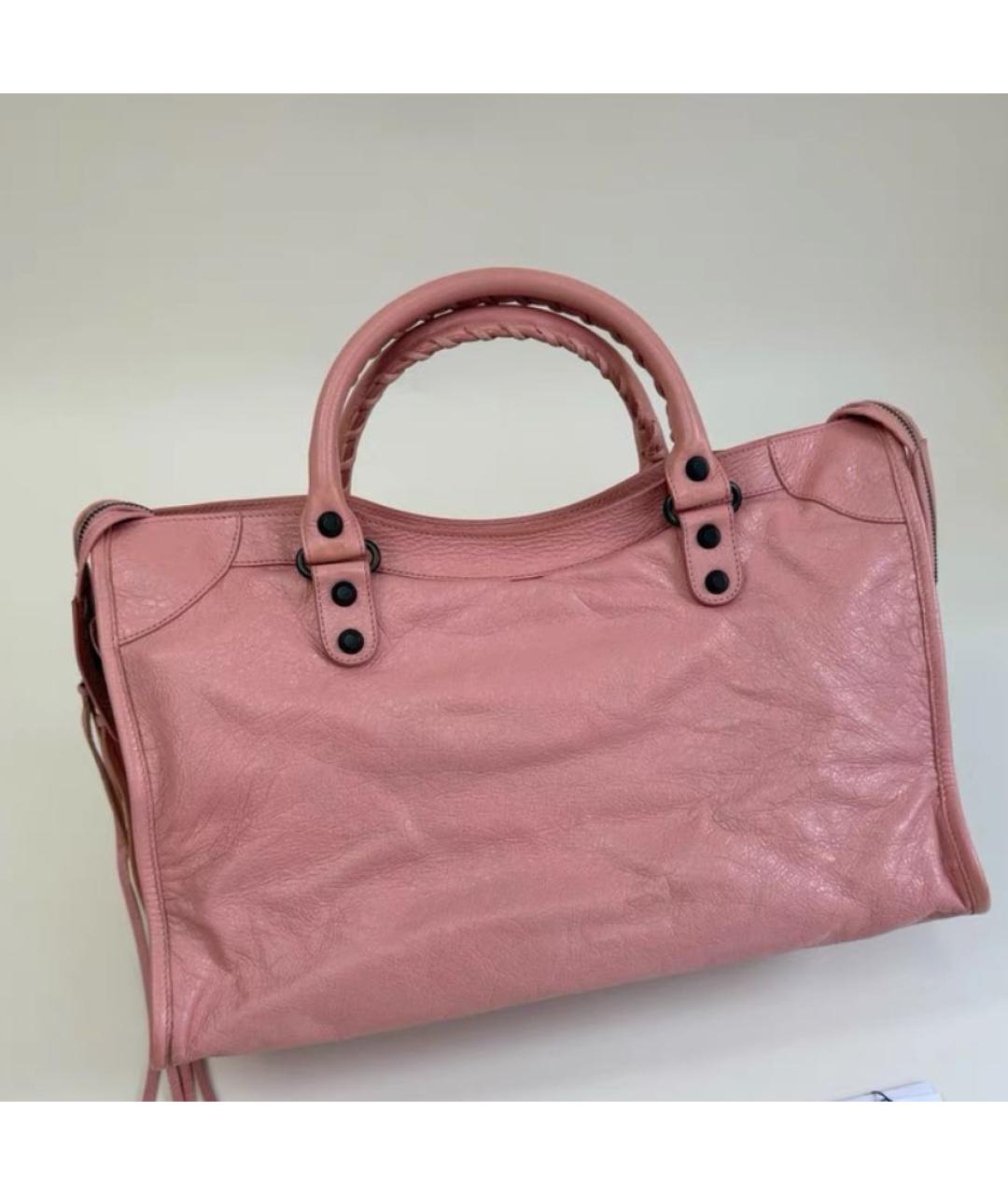 BALENCIAGA Розовая кожаная сумка через плечо, фото 3