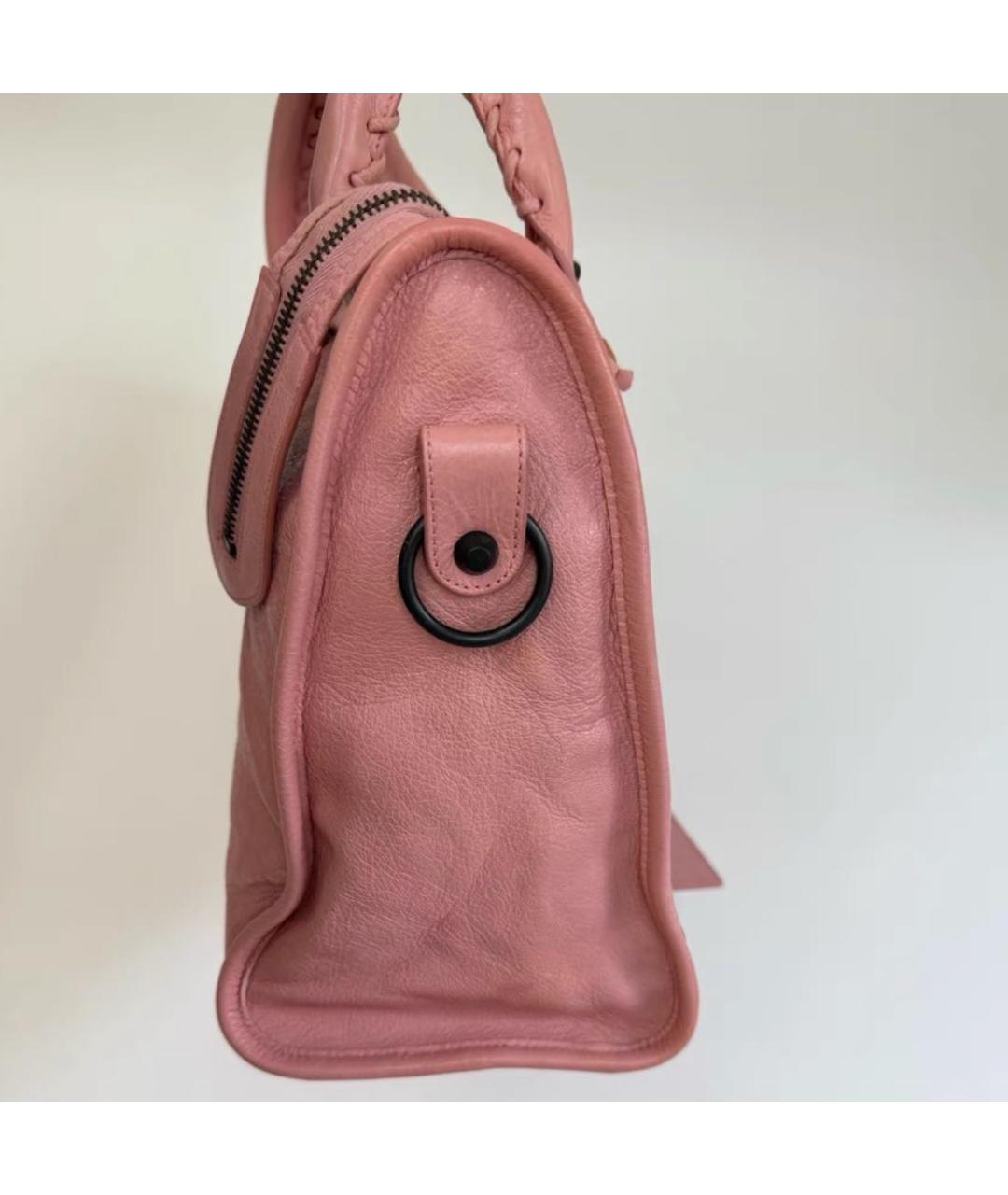 BALENCIAGA Розовая кожаная сумка через плечо, фото 4