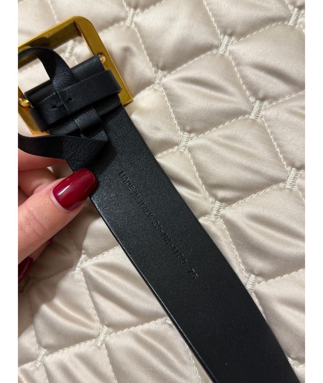 CHRISTIAN DIOR Черный кожаный ремень, фото 4