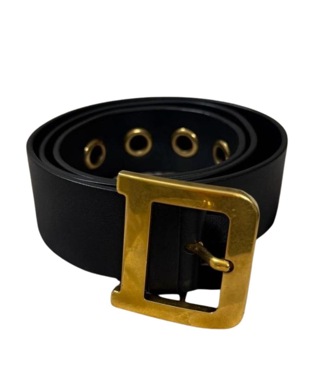 CHRISTIAN DIOR Черный кожаный ремень, фото 1