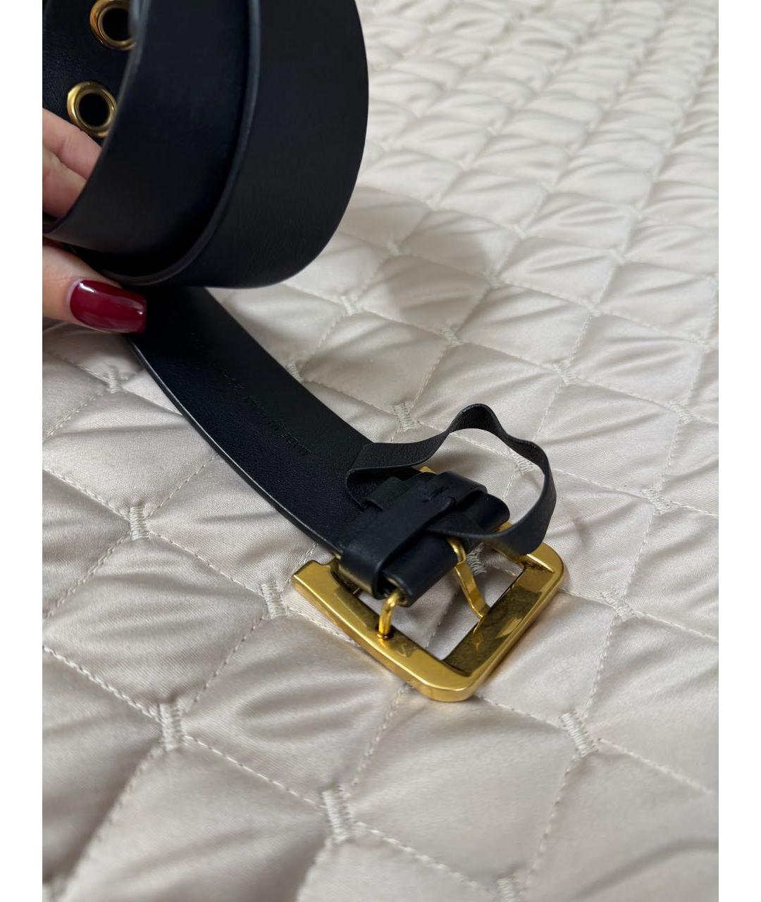 CHRISTIAN DIOR Черный кожаный ремень, фото 2