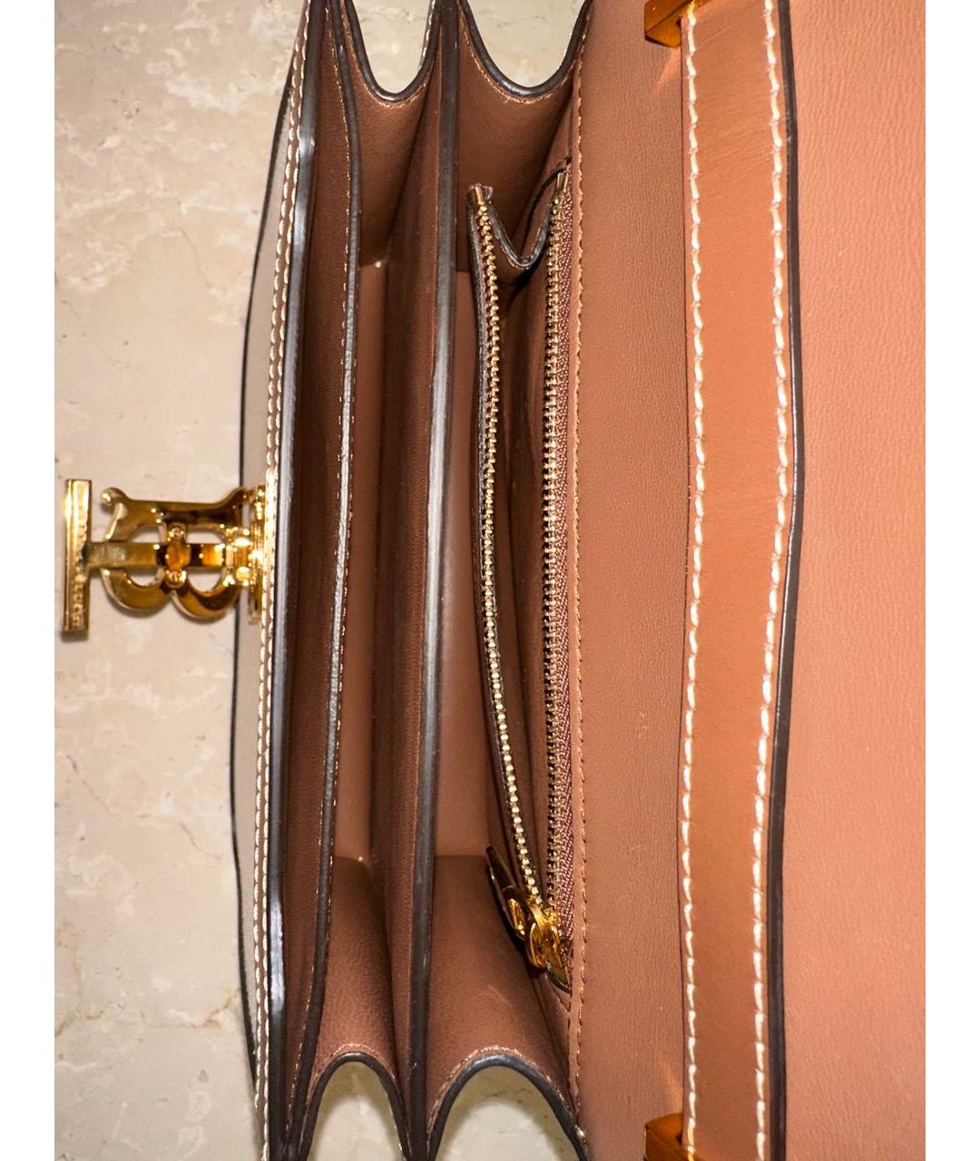 BURBERRY Бежевая тканевая сумка через плечо, фото 4