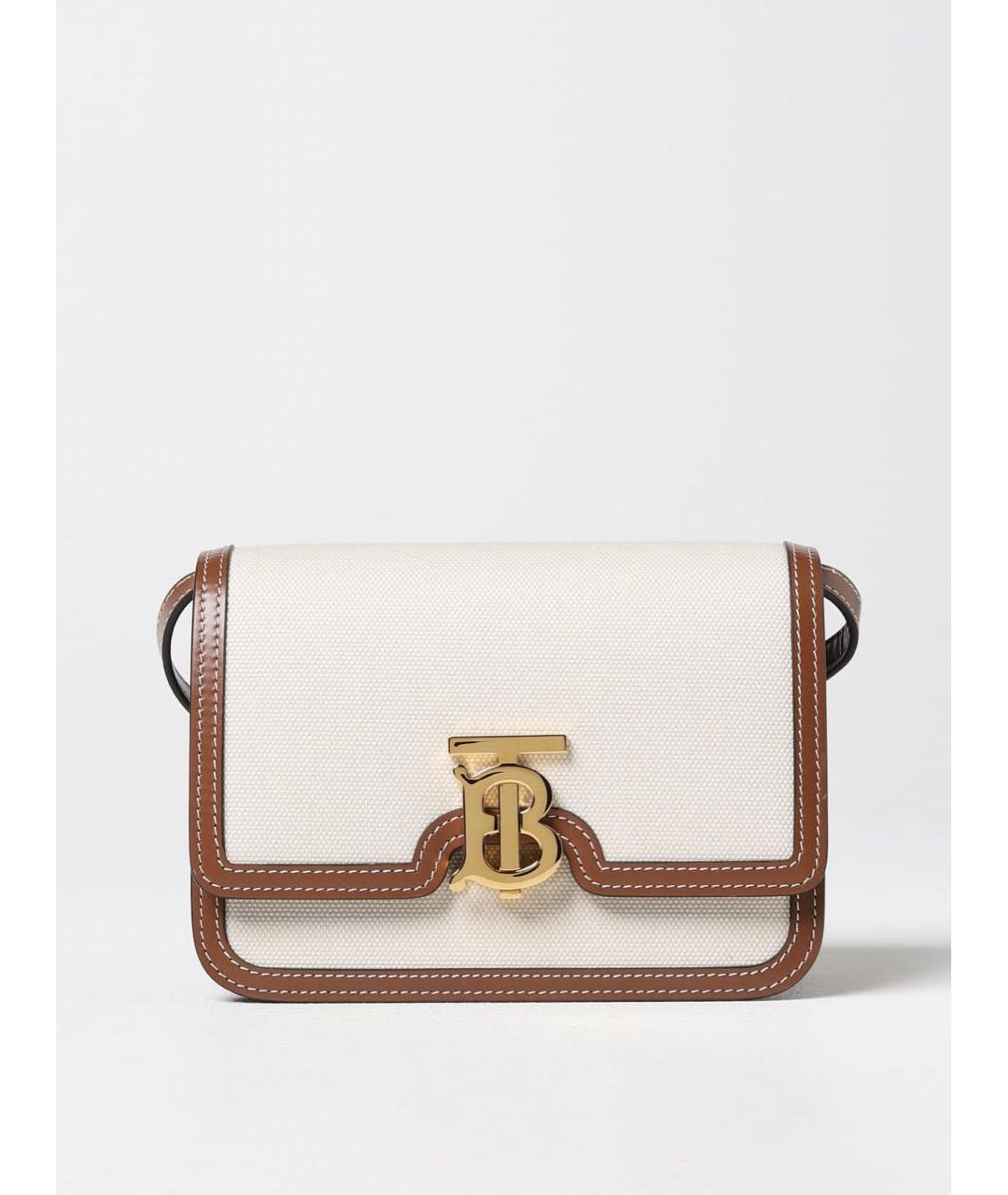 BURBERRY Бежевая тканевая сумка через плечо, фото 9