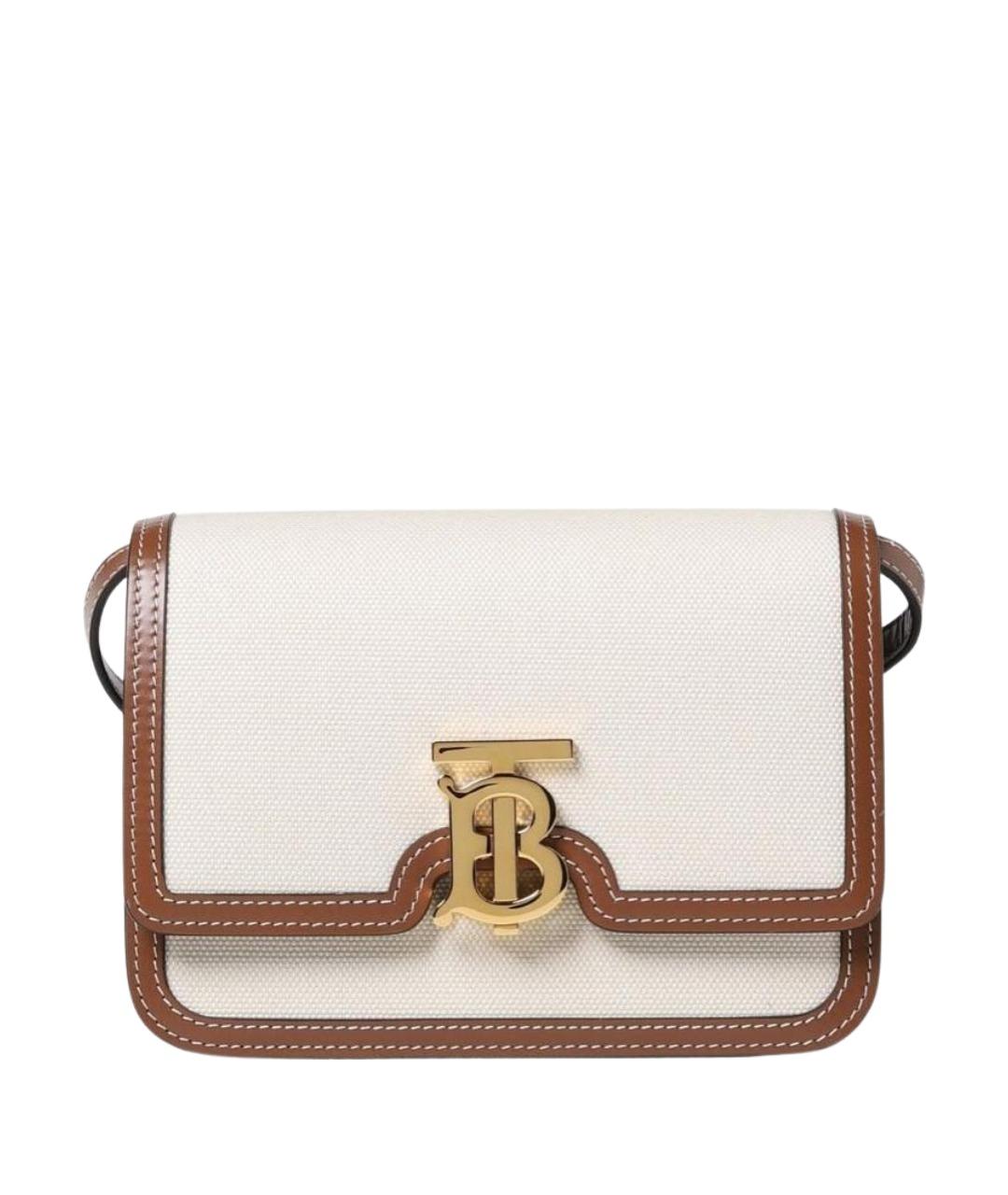 BURBERRY Бежевая тканевая сумка через плечо, фото 1